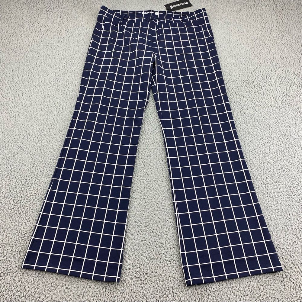 Betabrand Classic Dress Pant Yoga Pants Stretch Checker Bootcut  Size: XL Petite